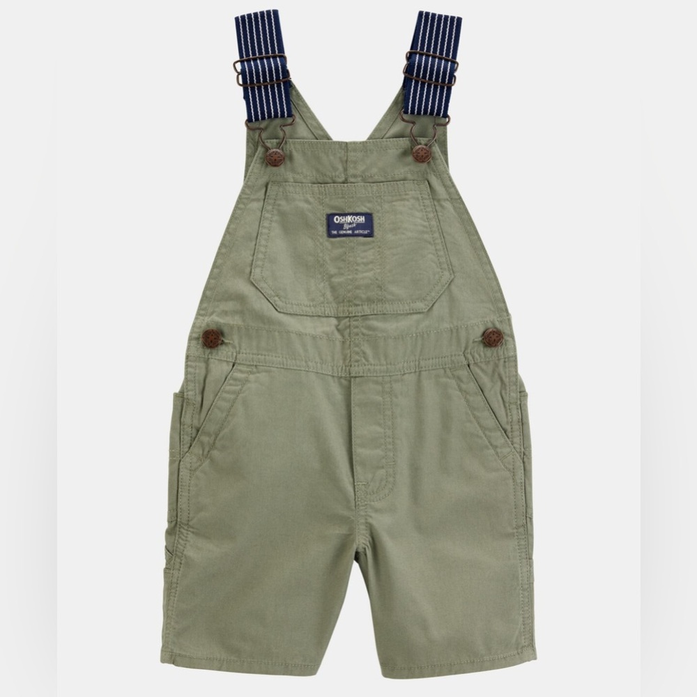 NWT OshKosh B’Gosh Overall Shorts Shortalls Forest Green